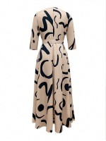 Women s Casual Random Print Long Dress Summer