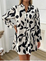  Women s Floral Print Long Sleeve Shirt Dress