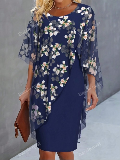 Chiffon Printed 2 In 1 Dress