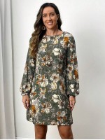  Fall Women Printed Short Dresses