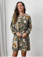  Fall Women Printed Short Dresses